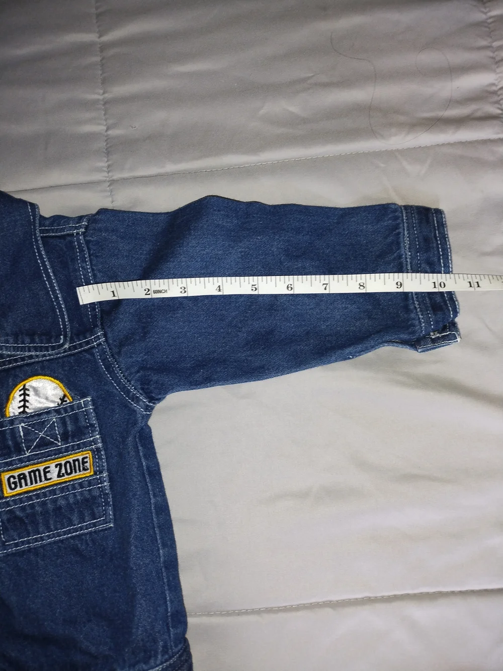 Kids Blue Denim Jacket with Game Zone & 55 Patch